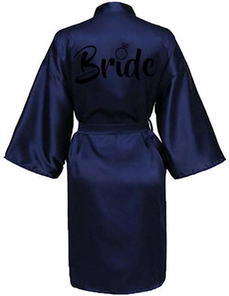 Women's Satin Silk Robe | Wedding Bathrobe Bride & Bridesmaid Sleepwear Gown M030