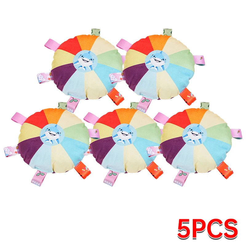 لعبة الكلب القطيفة قوس قزح على شكل طبق طائر - قرص تدريب ومضغ تفاعلي في الهواء الطلق للحيوانات الأليفة