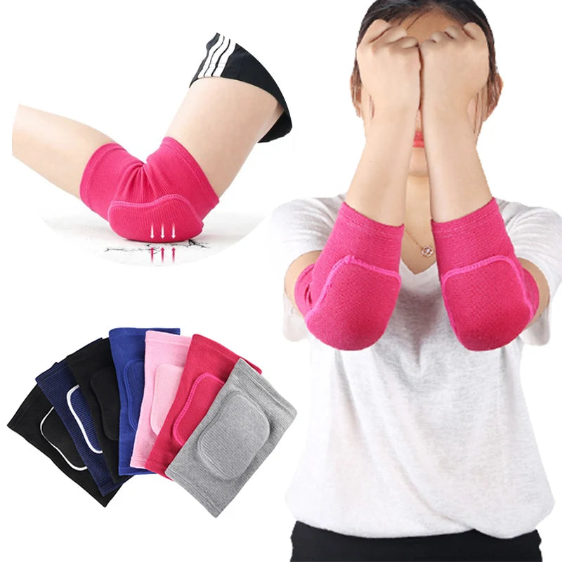 Elastic Elbow & Knee Pads | Thickened Sponge Protectors for Basketball, Volleyball & Sports – Adults & Kids