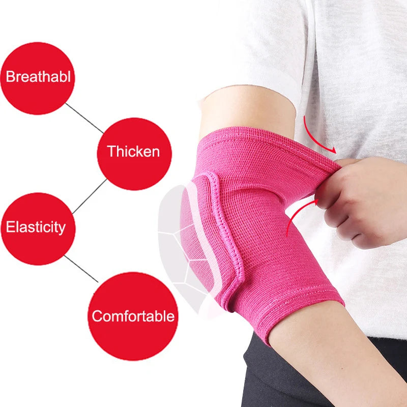 Elastic Elbow & Knee Pads | Thickened Sponge Protectors for Basketball, Volleyball & Sports – Adults & Kids